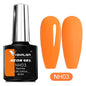 Bright neon pink gel nail polish by Blushimmer, featuring UV/LED fluorescence and vibrant summer nail art design.