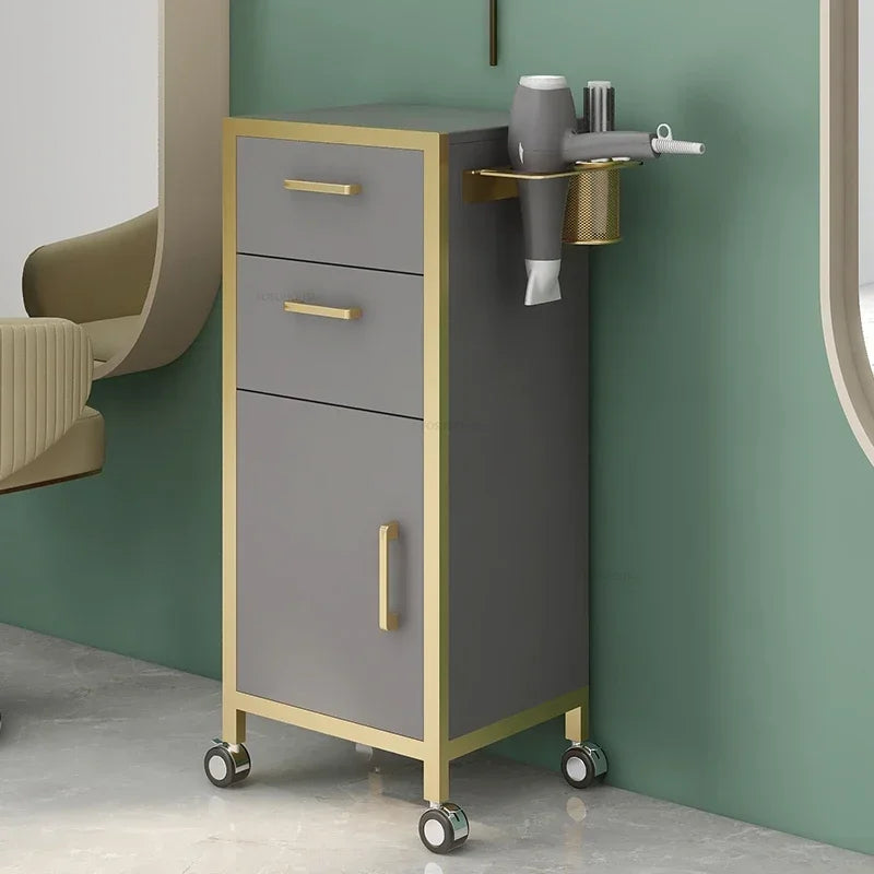 Modern Salon Trolleys with Drawers Designer Salon Furniture Auxiliary Tool Cart with Wheels Beauty Salon Professional Equipment