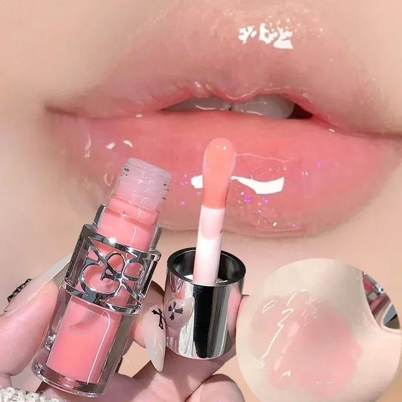 Blushimmer clear glass shine lip gloss with watery, moisturizing formula and juicy, long-lasting lip stain and plumper effect.