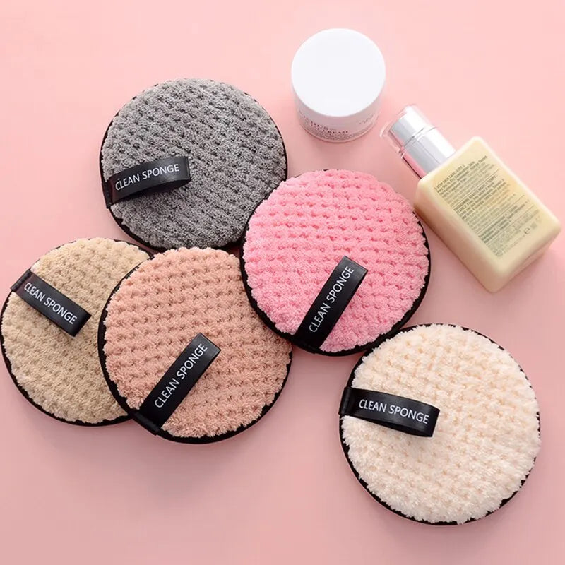 Set of four Blushimmer microfiber cotton makeup remover pads for washable, gentle facial cleansing and skincare.