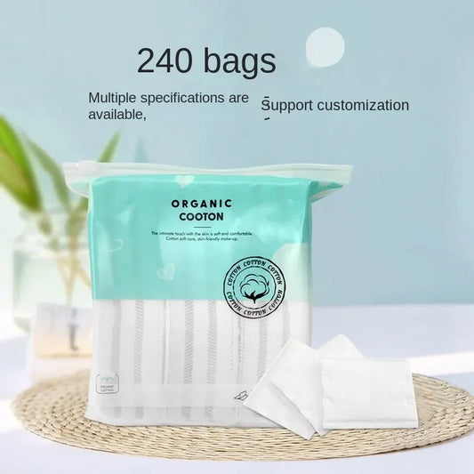 Blushimmer disposable double-sided makeup and removal cotton pads for facial cleaning, wet application, and makeup removal, 240-pack