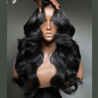 Selvanelle 250% glueless body wave human hair wig with HD lace frontal, pre-plucked, curly, 13x4 and 13x6 lace front, natural look