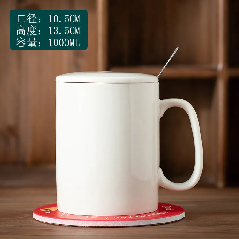Creative Ceramic Mug Super Large Capacity Coffee Milk Mugs Handle Cup Ceramic Cup 1000ml/1300ml Large Capacity Water Cups