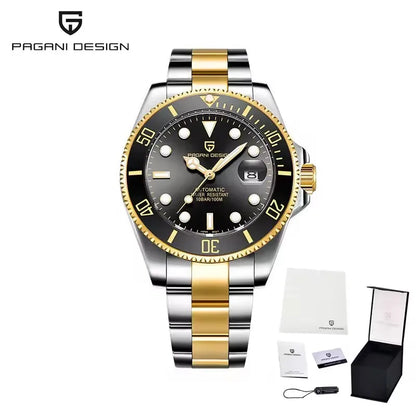 2026 PAGANI DESIGN men's mechanical wristwatch with 43mm case, ceramic bezel, sapphire glass, automatic movement, diving style.
