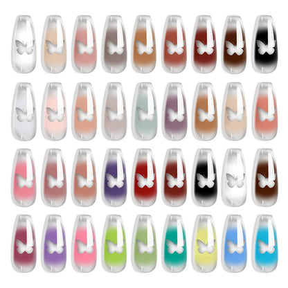 Blushimmer LimeGIRL 9-color gradient gel nail polish set with flower paint and engraving gel for DIY nail art design.