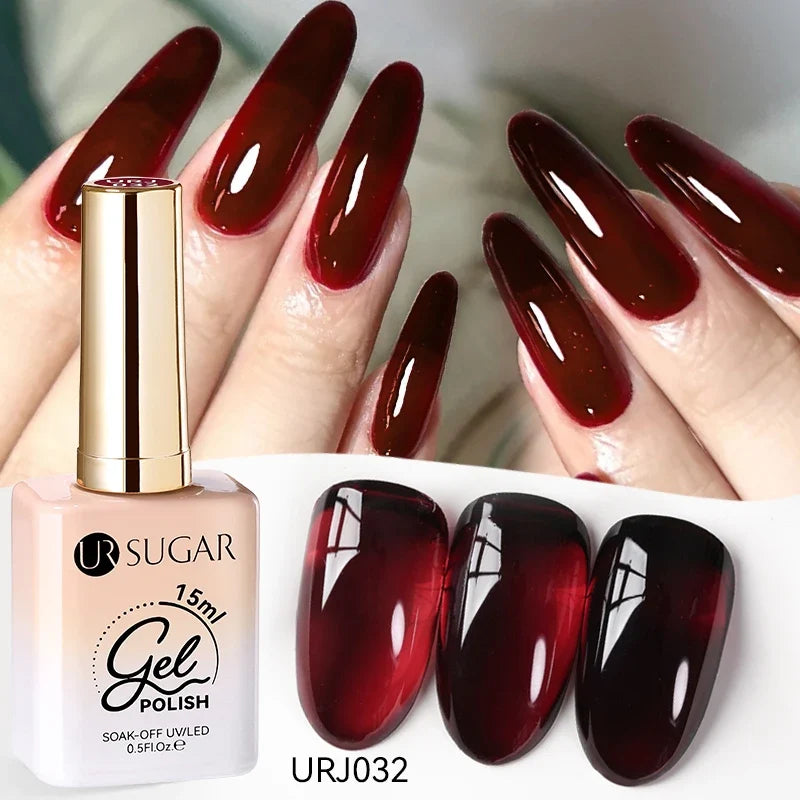 Blushimmer UR SUGAR 15ml translucent white jelly gel polish for semi-permanent UV nail art, soak-off gel varnish.