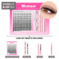 Blushimmer WOSHEER eyelash clusters kit with faux mink individual lashes, lash bond, seal, and remover for DIY eyelash extensions.