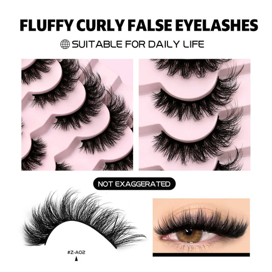 Blushimmer GROINNEYA 3D mink cat eyelash extensions with fluffy, wispy volume and natural feathery look, lightweight with flexible band
