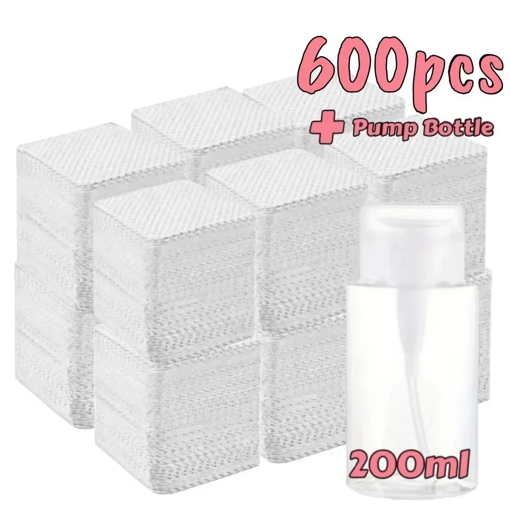 Blushimmer lint-free nail wipes and gel cleansing pads for nail polish removal and beauty cleaning, aluminum-free nail care tools.
