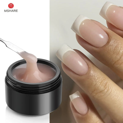 Blushimmer MSHARE 50ml pink gel builder for nails, UV and LED self-leveling gel for nail extension and construction.
