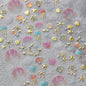 5D Deep Sea Fish Nail Art Stickers Shimmery Bubble Colorful Marine Life Nail Decals Summer Ocean Self Adhesive Manicure Decal