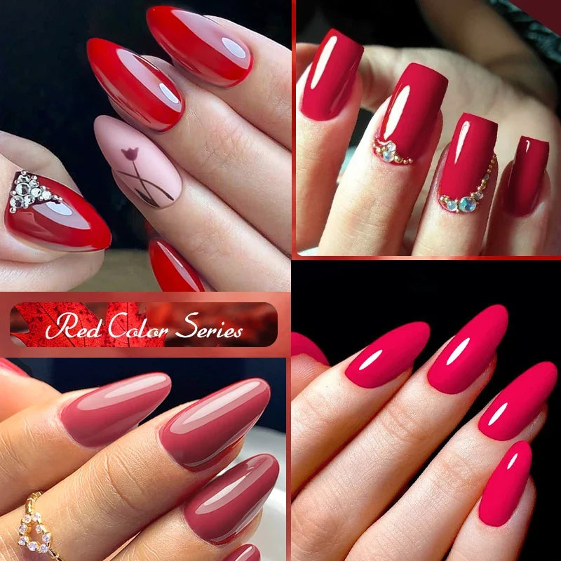 7ml Burgundy Crimson nail gel polish by Blushimmer, high pigment, streak-free, long-lasting UV/LED soak-off nail art gel.