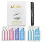 Libeauty Brow Lamination and Lash Lift Kit by Blushimmer with 20 individual sachets, featuring tools and products for brow and lash styling.