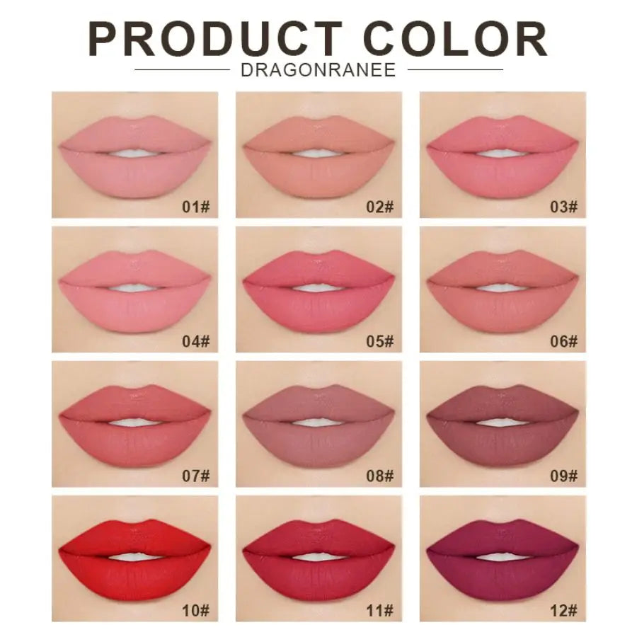 Blushimmer matte lipstick in vibrant shade, featuring a moisturizing, waterproof velvet finish with non-fading, European and American makeup style