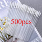 Set of 500 disposable lip brushes and mascara wands from Blushimmer, ideal for lipstick, eyelash extensions, and makeup application.