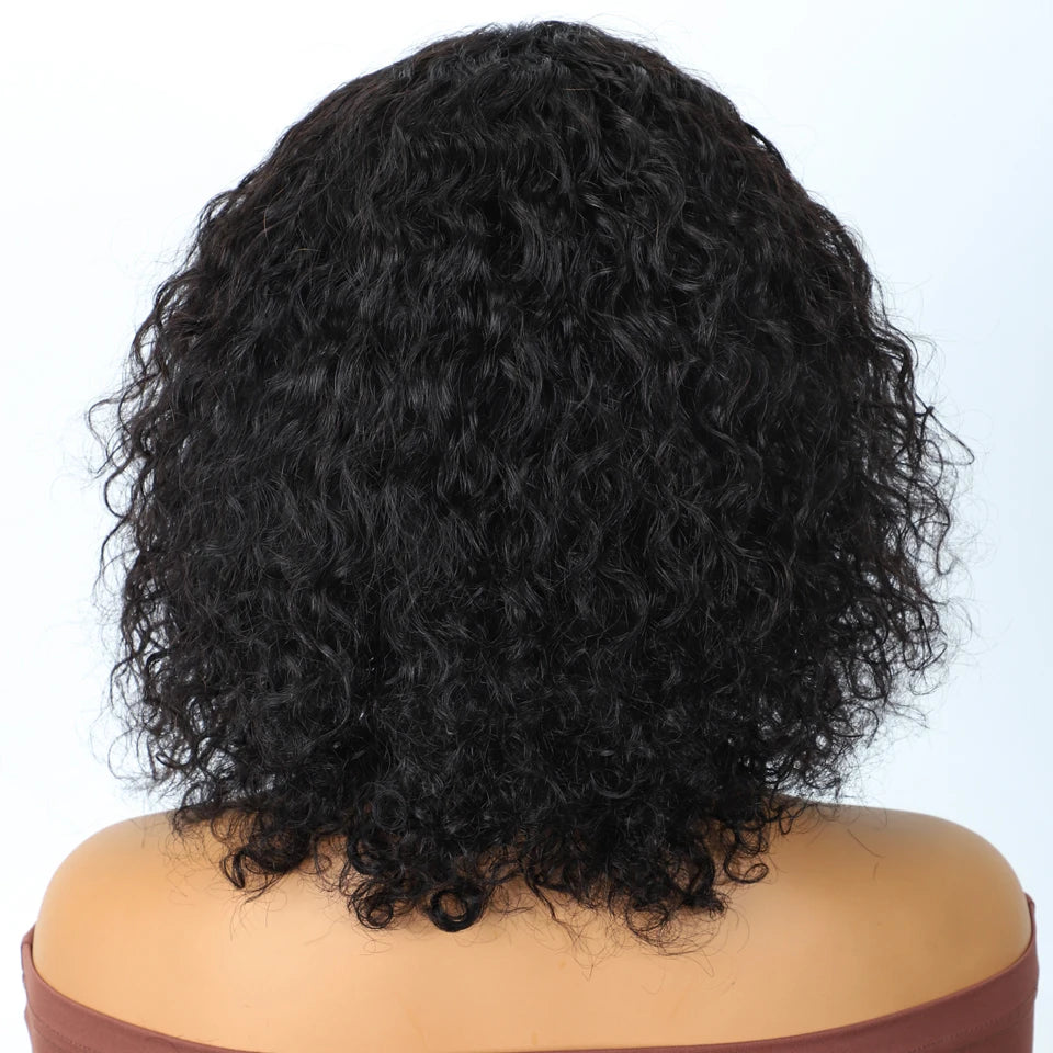 Lekker Gray Short Afro Kinky Curly Bob Middle Part 100% Human Hair Wigs For Women Brazilian Remy Hair Glueless Daily Mom Wigs