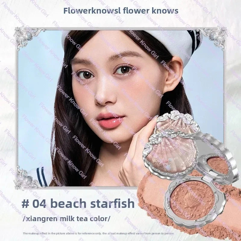 Blushimmer Flower Knows Blusher Butterfly Cloud Collar Duo for dark skin, peach matte finish blush for cheeks, compact packaging