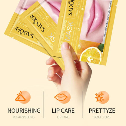 Set of 30 Blushimmer fruits-shaped moisturizing lip masks with nourishing collagen for plump, soft lips in skincare treatment.