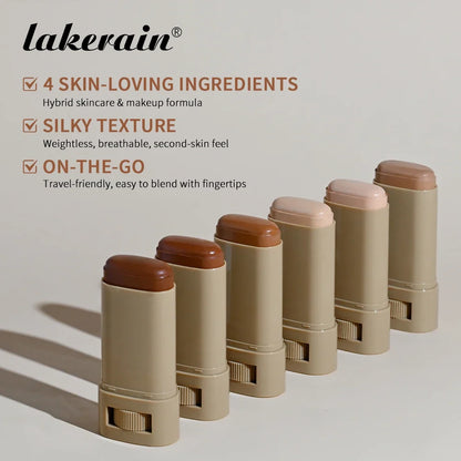 Blushimmer Skin Tint Foundation Stick with eraser concealer, serum boost, and high coverage for smooth, plumped skin.