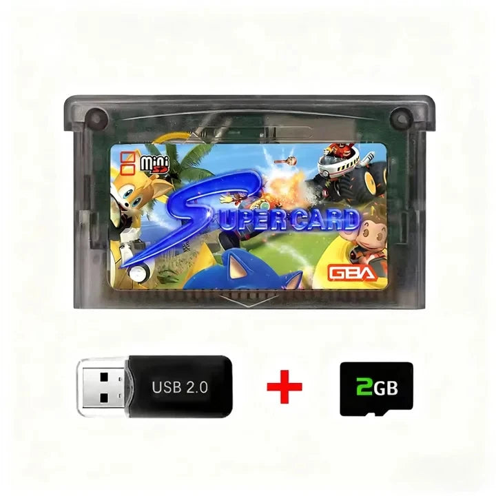 2GB Game Backup Device with USB Flash Drive Super SD Flash Adapter Cartridge for GBA GBM IDS NDS-NDSL Gaming Accessory