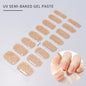 Blushimmer 16Tips glitter semi-cured gel UV sticker with 3D French gradient and shiny glitter powder for nail art decoration.