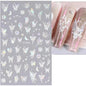 Elegant Butterfly Nail Manicure Stickers Blue Butterflies Leopard Retro Flowers Adhesive Decal Wedding Charm Manicure Tips
