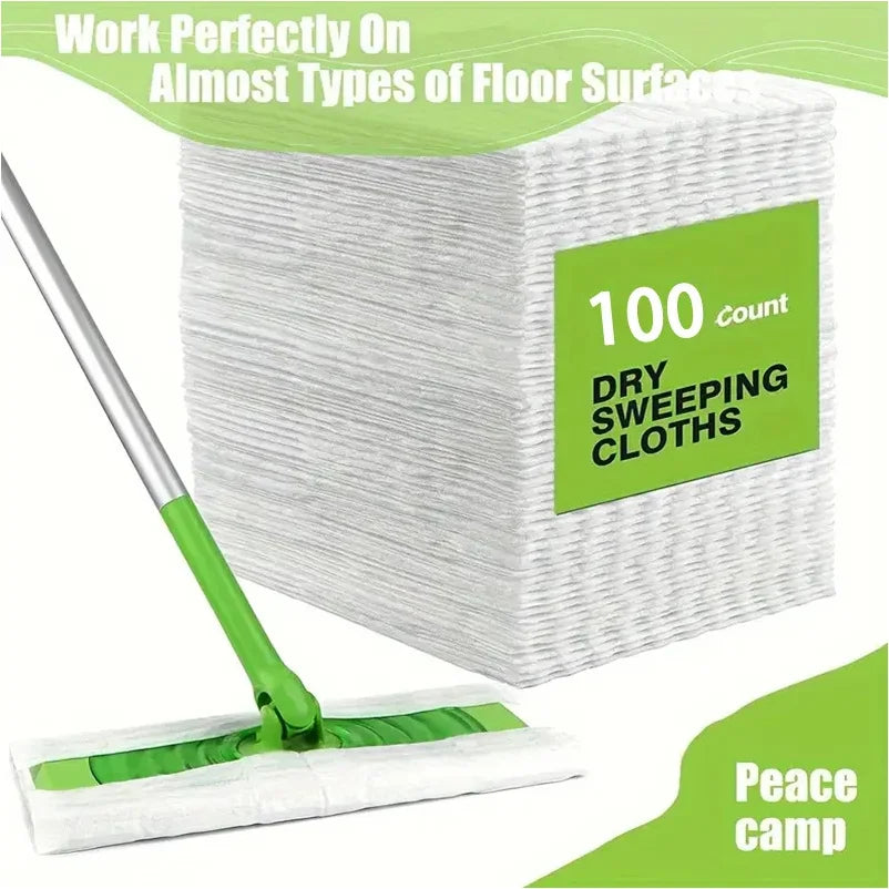 30/100PCS Disposable MicroFibre Electrostatic Floor Cloths Dust Removal Mop Paper Floor Cleaning Wipes for Flat Swivel Mop