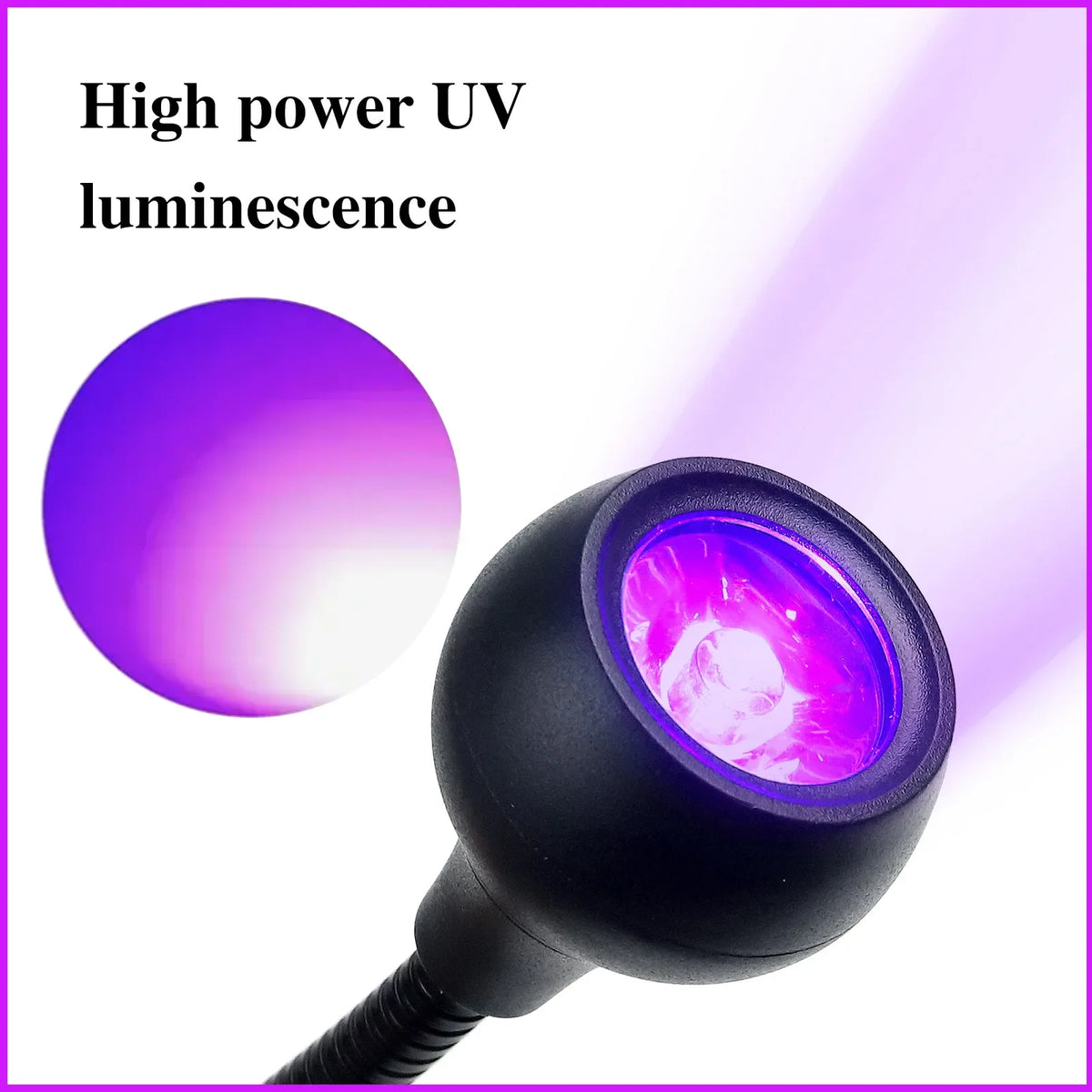 Blushimmer LED UV nail dryer lamp with clip-on flexible mini USB design for quick gel polish drying on a manicure desk.