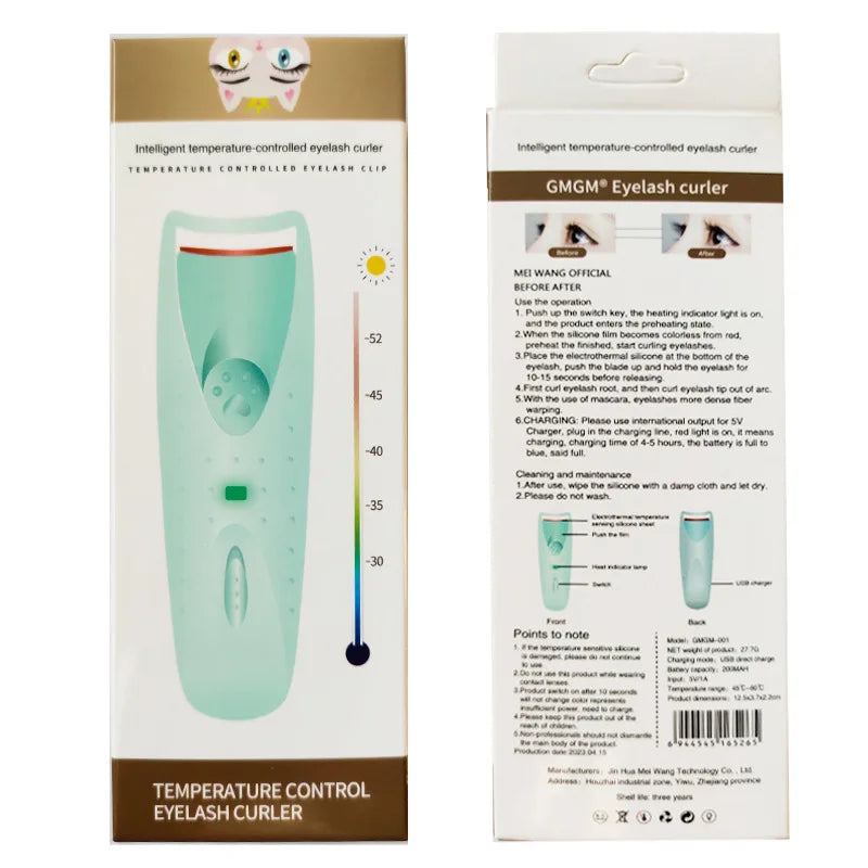 Blushimmer electric heated eyelash curler for women, automatic lash perm tool with long-lasting curling and eye lash clip.