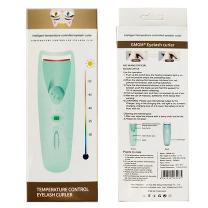 Blushimmer electric heated eyelash curler for women, automatic lash perm tool with long-lasting curling and eye lash clip.