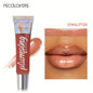 Blushimmer glitter lip gloss tube with moisturizing fruit lip oil, transparent fullness and soft tint for glossy lips.