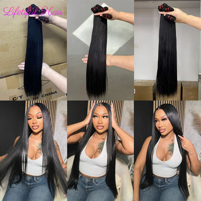 Straight Vietnamese virgin human hair bundles, 20-22 inch double drawn extensions from Lifetiful Hair Factory Store.