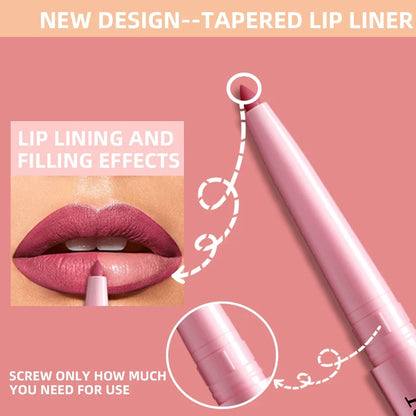 Waterproof matte lip liner by Blushimmer in sexy red shade, highlighting natural lip contour and hydrating lip makeup.