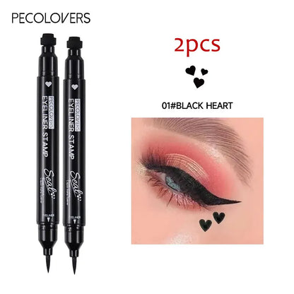 Blushimmer 2-in-1 Star and Moon Stamp Liquid Eyeliner in black, waterproof, with precision tip and star and moon stamps visible on the applicator