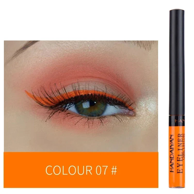 Close-up of Blushimmer waterproof liquid eyeliner pen with vibrant black ink and precise tip for detailed eye makeup application.