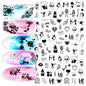 Black and white Blushimmer nail art stickers featuring sexy woman and girl designs for press-on, body, and nail decoration.