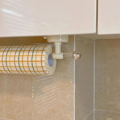 Suction Cup Paper Towel Holder Wall-Mounted Reusable Wall Mounted Roll Holder Space Saving Waterproof No Drilling Tissue Holder