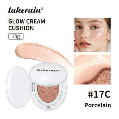 Glow CC Cream Cushion Natural Concealer Whitening Long-lasting Moisturizing Oil Control Foundation Face Base Makeup Cosmetic