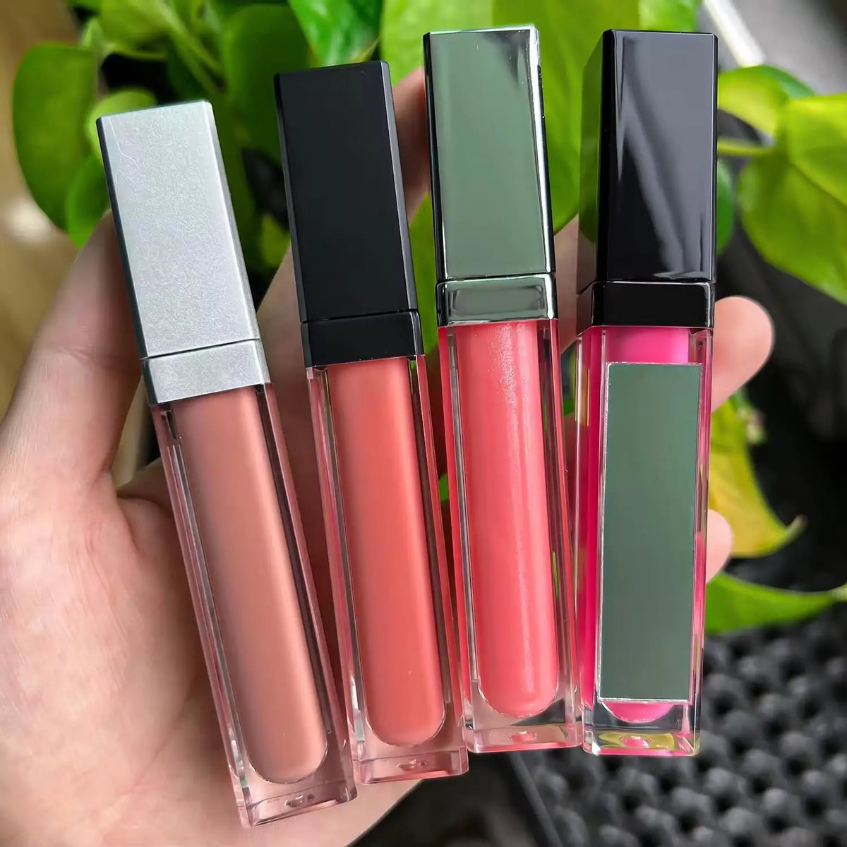 Matte liquid lipstick by Blushimmer in a mirror tube, vegan, long-lasting waterproof lip gloss for professional bulk wholesale use.