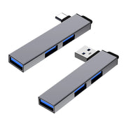 USB Hub, 3-Port Aluminum USB Hub with USB 2.0 Port and USB 3.0 Port, USB Splitter, USB Extender for Laptop, PC, Flash Drive, HDD