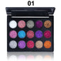 Blushimmer CmaaDu 15-color gold scallion powder diamond glitter eyeshadow tray with shimmering, waterproof, easy-to-apply eye makeup.