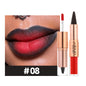 Sexy Red Black Lipstick Waterproof Lipliner Makeup Black Purple Rose Double Head Matte Lipgloss Tapered Lip Liner Contour Pencil