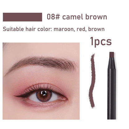 Blushimmer waterproof eyebrow pencil with brush, long-lasting microblading-style brow tool, peel-off design, and pull cord for easy removal.