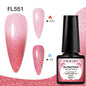Blushimmer Four Lily 7ml thermal nail gel polish set with three color-changing semi-permanent UV/LED gel for manicure design.