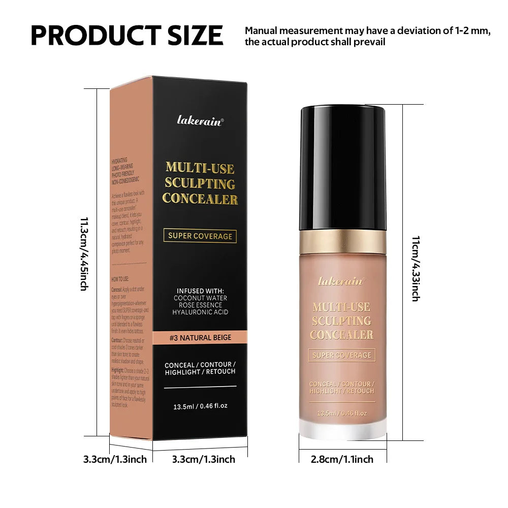 Blushimmer Lakerain 5-color waterproof concealer palette with matte finish, high coverage for acne scars and dark circles.