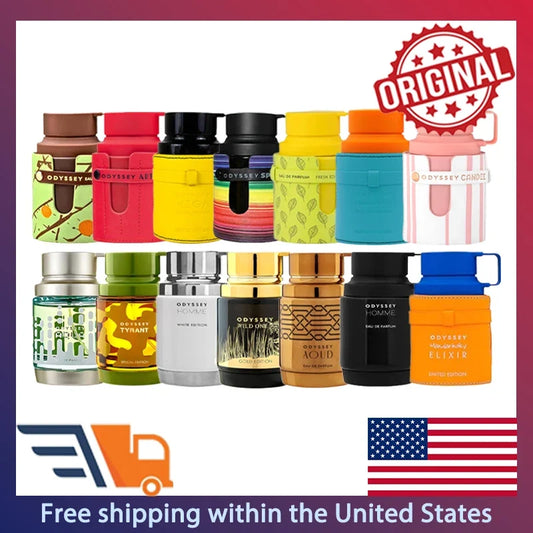 Blushimmer Armaf Odyssey Series Eau de Parfum spray for men, 100ml bottle with citrus scent and high-quality Arab perfume packaging.