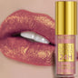 Blushimmer 14-color glitter metallic lip gloss with shiny, long-lasting, waterproof liquid lipstick and lip oil in a sleek tube.