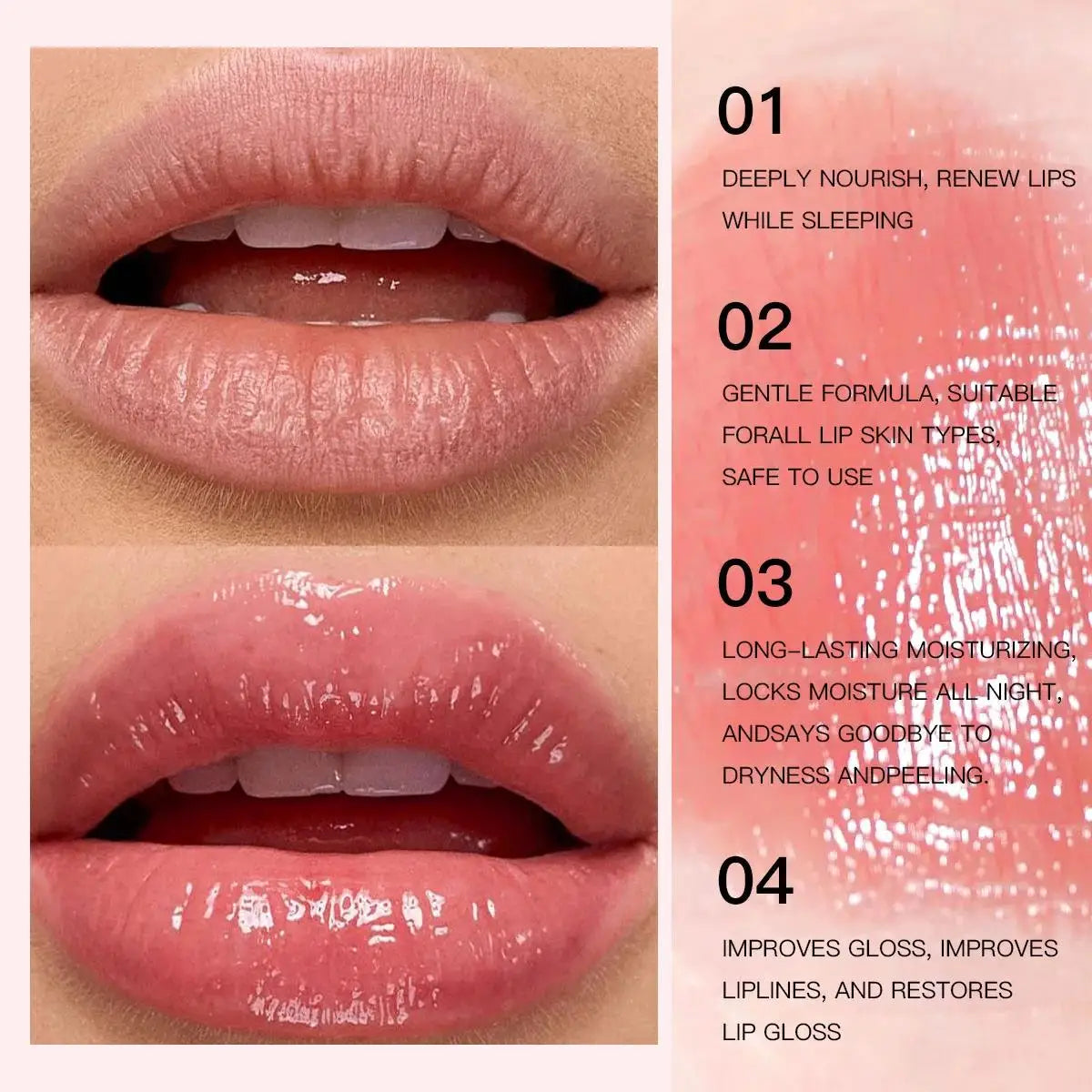 Blushimmer Korean Lip Sleeping Mask in a jar, showing a smooth, glossy gel formula for overnight hydration and lip repair.