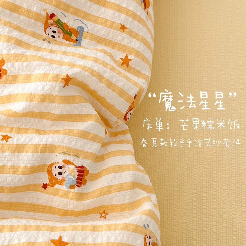 2026 New Lovely Bedding Set King Queen for Home Bedroom Decoration Single-bed for School Dormitory Comfortable Duvet Cover Set