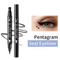 Blushimmer double-ended waterproof liquid eyeliner with eye stamp tip, black, long-lasting, smudge-proof makeup for women.